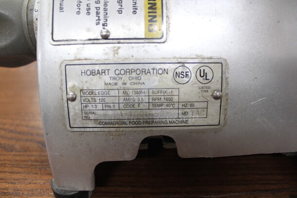 SUPER! Hobart Edge Commercial Stainless Steel Countertop Meat/Cheese Slicer. 20x19x18. 120V/60Hz. Working When Removed! - Image 2 of 5