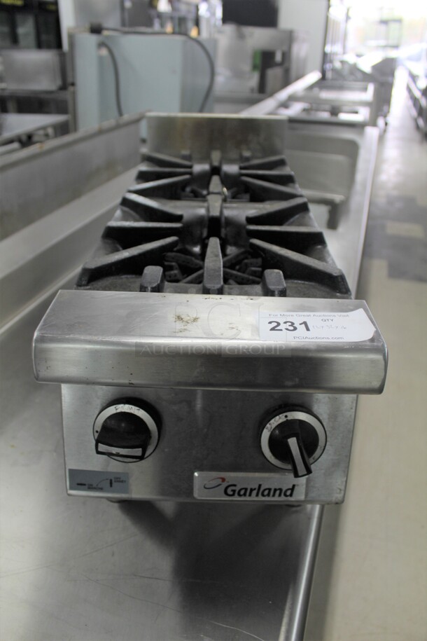 FABULOUS! Garland Commercial Stainless Steel 2 Burner Natural Gas Countertop Range. 12x32x16. Working When Removed! - Image 1 of 6