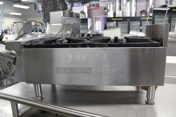 FABULOUS! Garland Commercial Stainless Steel 2 Burner Natural Gas Countertop Range. 12x32x16. Working When Removed! - Image 4 of 6