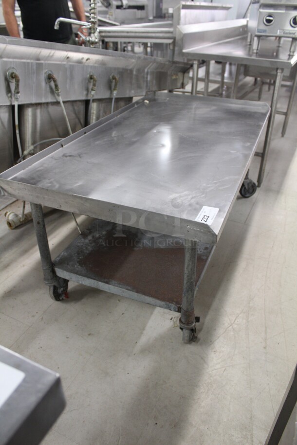 GREAT! Commercial Stainless Steel Equipment Stand With Galvanized Undershelf On Commercial Casters. 60x30x24