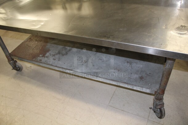 GREAT! Commercial Stainless Steel Equipment Stand With Galvanized Undershelf On Commercial Casters. 60x30x24 - Image 4 of 5