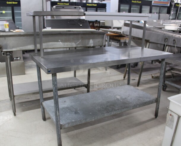 NICE! Commercial Stainless Steel Work Table With Shelf And Galvanized Legs And Undershelf. 60x30x52