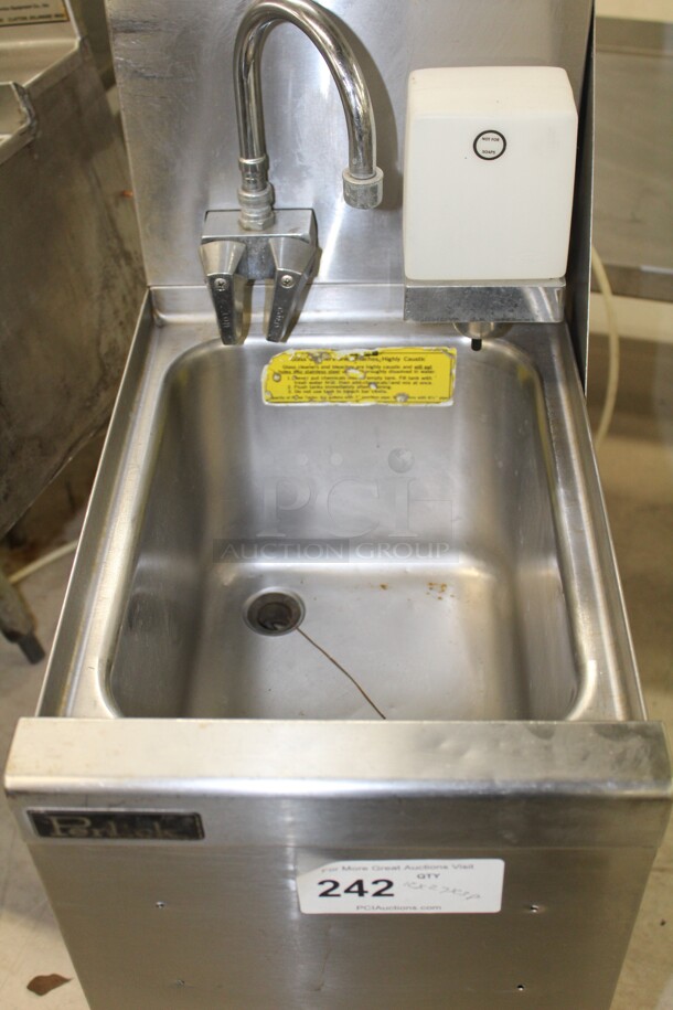 FABULOUS! Perlick Commercial Stainless Steel Underbar Hand Sink With Backsplash. 12x27x38 - Image 3 of 6