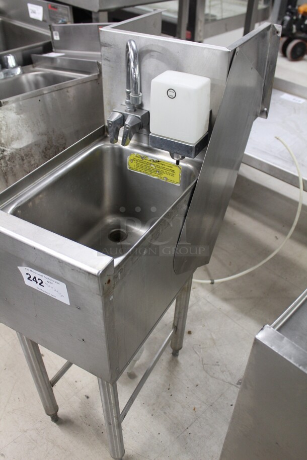 FABULOUS! Perlick Commercial Stainless Steel Underbar Hand Sink With Backsplash. 12x27x38 - Image 4 of 6