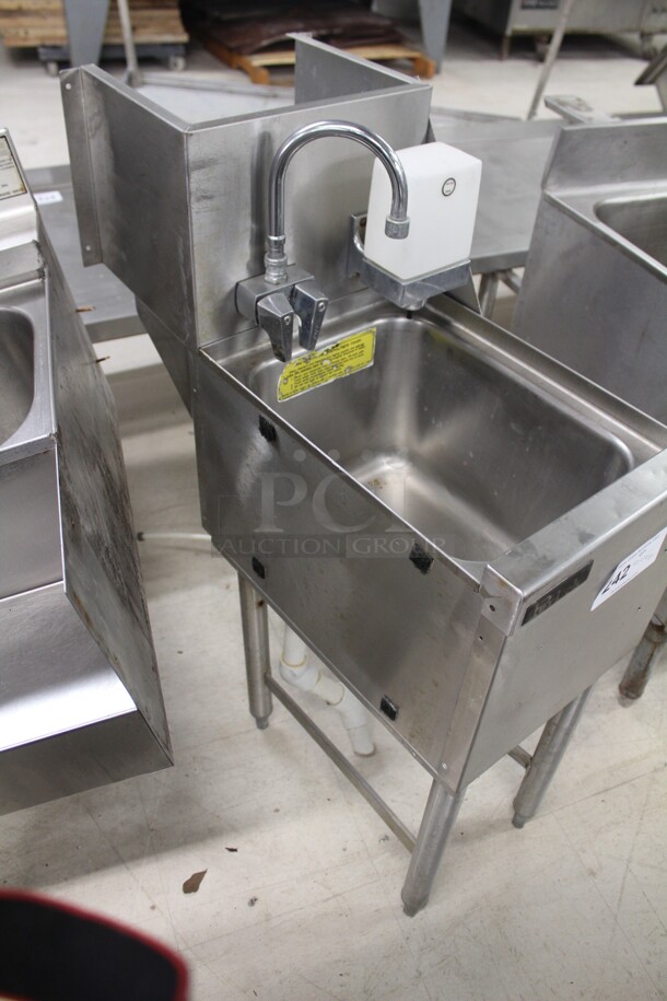 FABULOUS! Perlick Commercial Stainless Steel Underbar Hand Sink With Backsplash. 12x27x38 - Image 5 of 6
