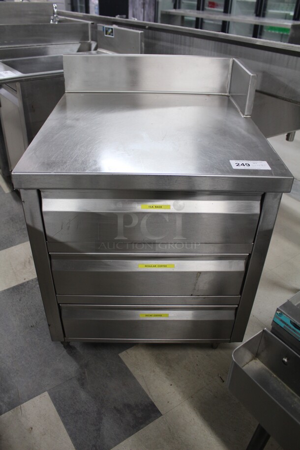 NICE! Commercial Stainless Steel Cabinet With 3 Drawers. 28x30x39.5