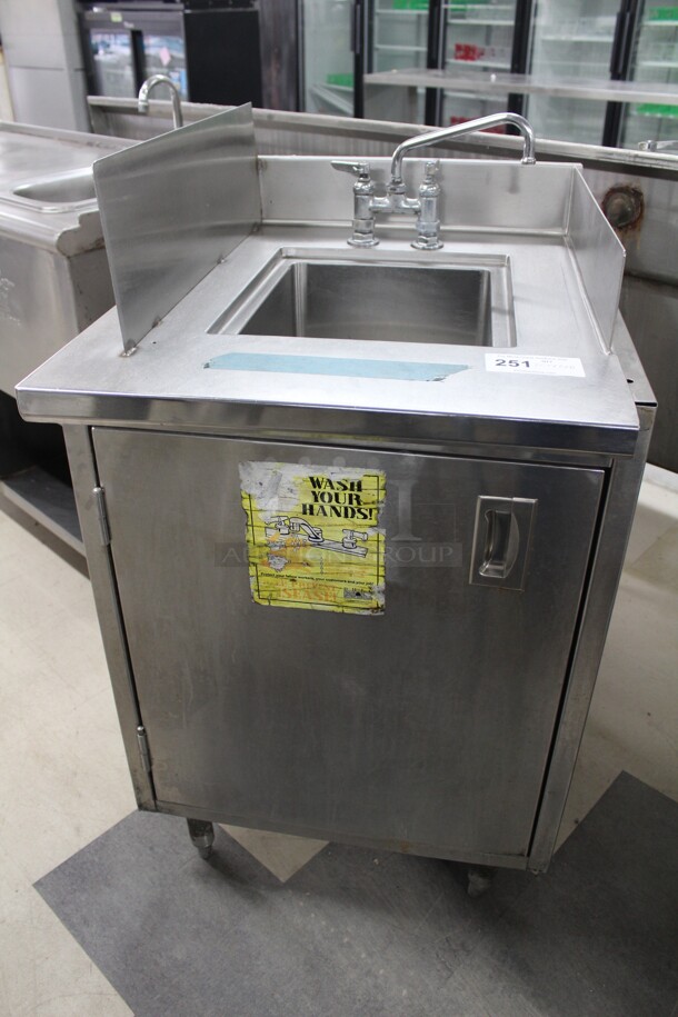 GREAT! Commercial Stainless Steel Sink Cabinet With Faucet And Sidesplash. 25.5x31x41
