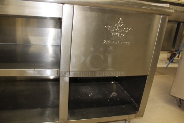 FABULOUS! WIN Model WURN-506 Commercial Stainless Steel Open Cabinet With Sink And Drainboard. 60x24x78 - Image 3 of 9