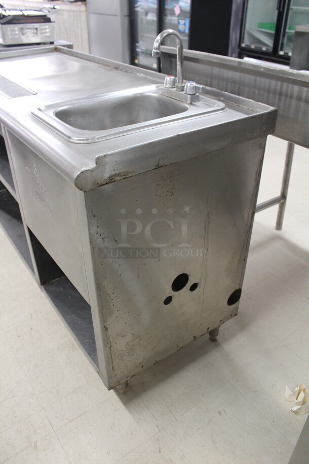 FABULOUS! WIN Model WURN-506 Commercial Stainless Steel Open Cabinet With Sink And Drainboard. 60x24x78 - Image 7 of 9