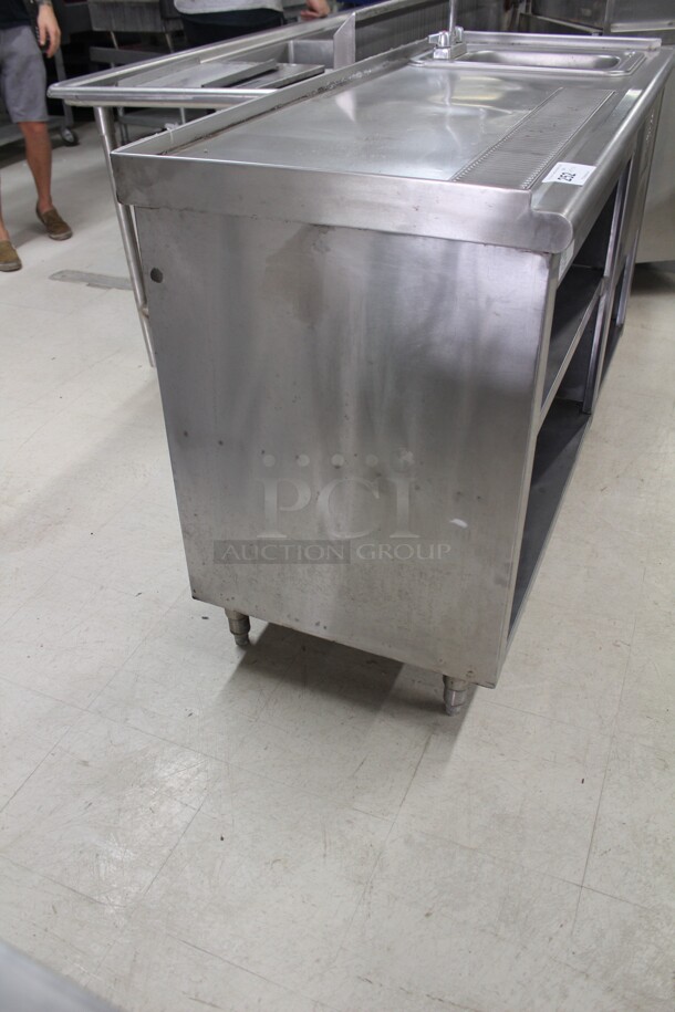 FABULOUS! WIN Model WURN-506 Commercial Stainless Steel Open Cabinet With Sink And Drainboard. 60x24x78 - Image 8 of 9