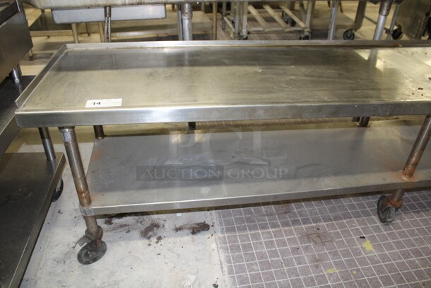 SUPER! Commercial Stainless Steel Equipment Stand With Stainless Steel Undershelf On Commercial Casters. 108x24x28.5 - Image 2 of 6