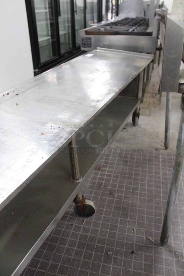 SUPER! Commercial Stainless Steel Equipment Stand With Stainless Steel Undershelf On Commercial Casters. 108x24x28.5 - Image 5 of 6