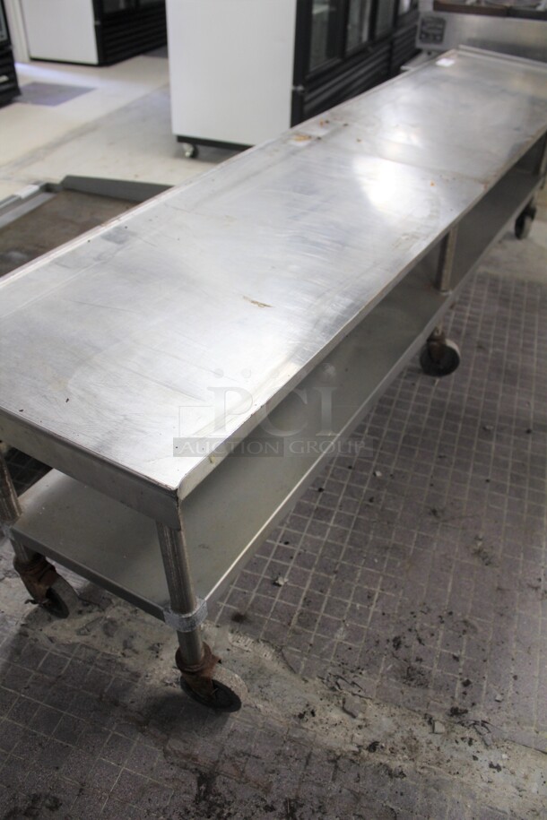 SUPER! Commercial Stainless Steel Equipment Stand With Stainless Steel Undershelf On Commercial Casters. 108x24x28.5 - Image 6 of 6