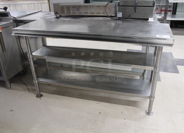 SUPER! Commercial Stainless Steel Work Table With Two Stainless Steel Undershelves. 60x20.5x34.5