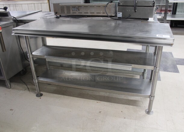 SUPER! Commercial Stainless Steel Work Table With Two Stainless Steel Undershelves. 60x20.5x34.5 - Image 1 of 4