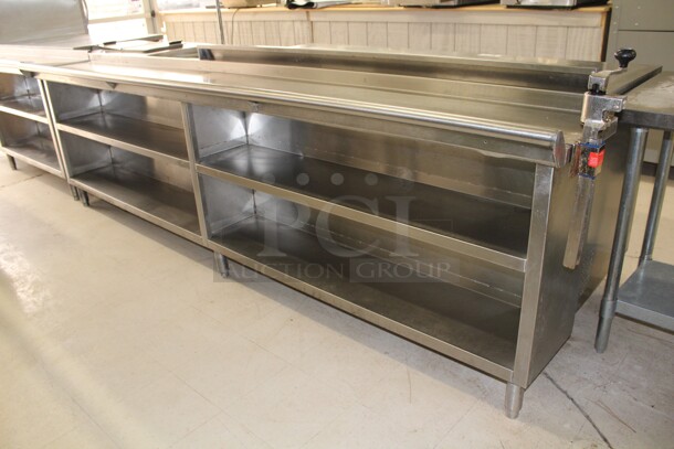 NICE! Commercial Stainless Steel Dish Cabinet With Edlund Commercial Can Opener. 124x18x41