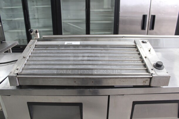 GREAT! AJ Antunes Model HDC-35A Commercial Stainless Steel Hot Dog Corral/Roller. 32.5x15x6. 120V/60Hz. Working When Removed!