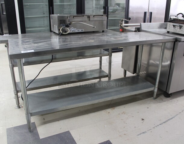 GREAT! Commercial Stainless Steel Work Table With Galvanized Undershelf. 72x24x34.5