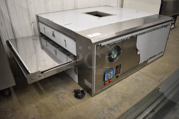 BEAUTIFUL! BRAND NEW! 2017 Model HGP-32 Stainless Steel Commercial Countertop Propane Gas Powered Conveyor Pizza Oven. 82x44x20.5 - Image 1 of 8