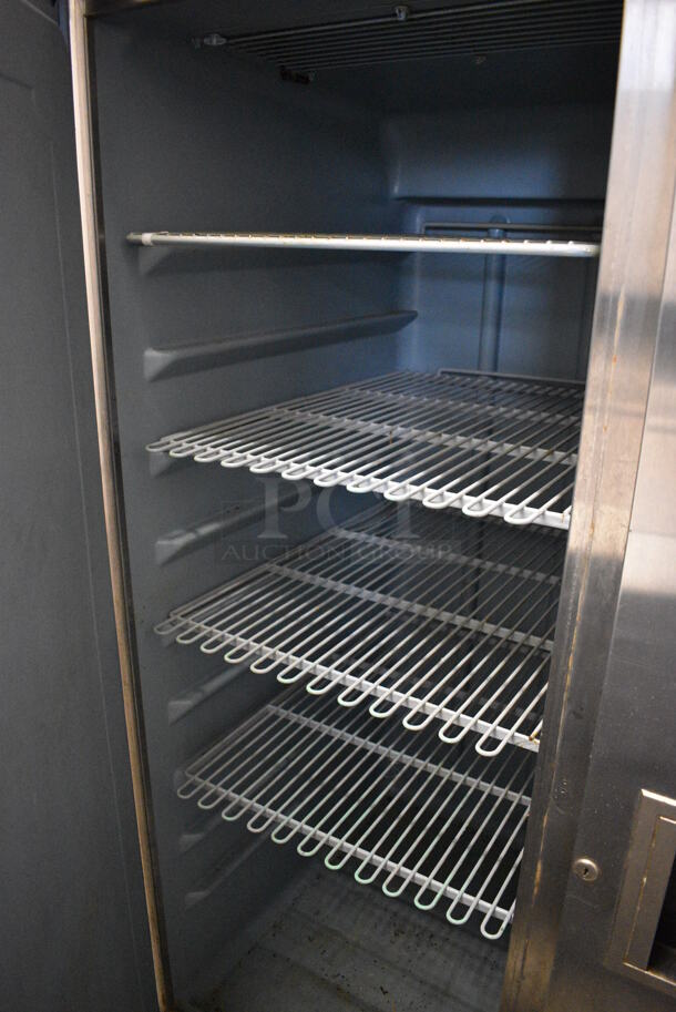 NICE! Delfield Model 6051-S Stainless Steel Commercial 2 Door Reach In Cooler w/ Poly Coated Racks on Commercial Casters. 115 Volts, 1 Phase. 51x33x79. Tested and Powers On But Temps at 54 Degrees - Image 2 of 6