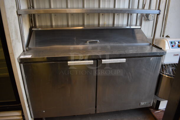 WOW! Turbo Air Model MST-60 Stainless Steel Commercial Sandwich Salad Prep Table Bain Marie Mega Top w/ Double Overshelf and 2 Lower Doors on Commercial Casters. 115 Volts, 1 Phase. 60x30x65. Tested and Working! - Image 2 of 12