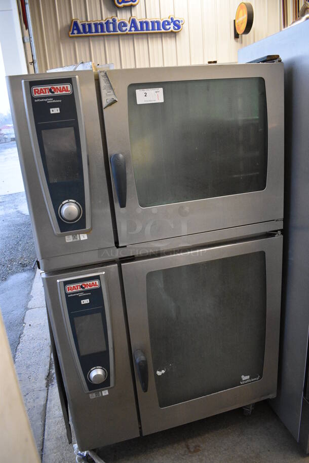 2 GORGEOUS! Rational Stainless Steel Commercial Combitherm 5 Senses Self Cooking Center Convection Ovens on Commercial Casters. Top Model: SCC WE 62. Bottom Model: SCC WE 102. 480 Volts, 3 Phase. 42x40x73. 2 Times Your Bid! - Image 2 of 10