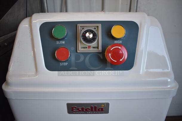 BRAND NEW! FANTASTIC! Estella Model 348SM60 Metal Commercial Floor Style 64 Quart Spiral Mixer w/ Stainless Steel Mixing Bowl and Dough Hook Attachment. 220 Volts. 23x33x41 - Image 3 of 6
