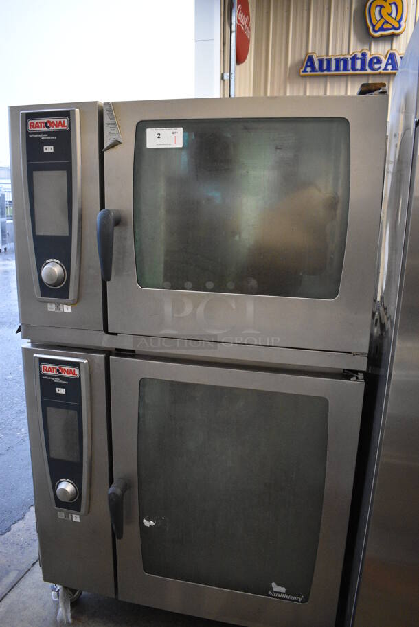 2 GORGEOUS! Rational Stainless Steel Commercial Combitherm 5 Senses Self Cooking Center Convection Ovens on Commercial Casters. Top Model: SCC WE 62. Bottom Model: SCC WE 102. 480 Volts, 3 Phase. 42x40x73. 2 Times Your Bid! - Image 3 of 10