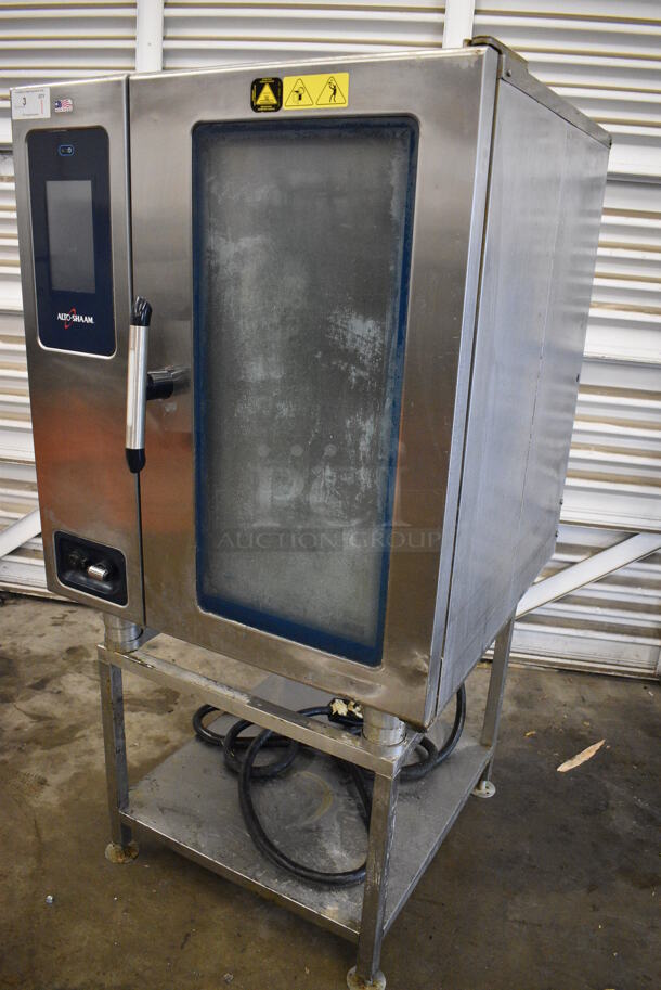 GORGEOUS! 2015 Alto Shaam Model CTP10-10E Stainless Steel Commercial Electric Powered Combitherm Convection Oven on Stainless Steel Equipment Stand. 208-240 Volts, 3 Phase. 35x35x70 - Image 3 of 9