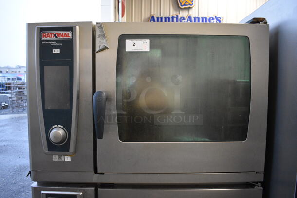 2 GORGEOUS! Rational Stainless Steel Commercial Combitherm 5 Senses Self Cooking Center Convection Ovens on Commercial Casters. Top Model: SCC WE 62. Bottom Model: SCC WE 102. 480 Volts, 3 Phase. 42x40x73. 2 Times Your Bid! - Image 6 of 10