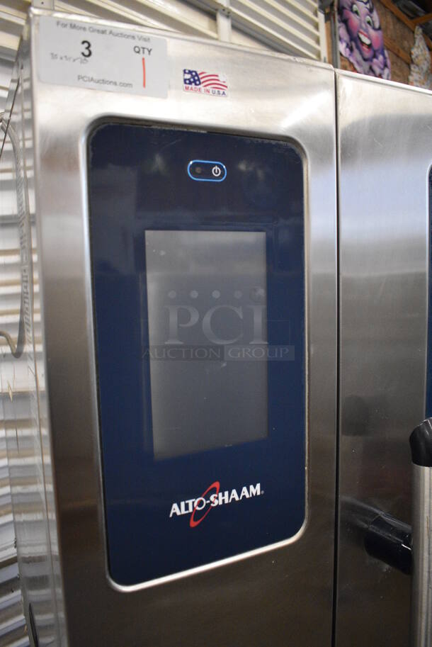 GORGEOUS! 2015 Alto Shaam Model CTP10-10E Stainless Steel Commercial Electric Powered Combitherm Convection Oven on Stainless Steel Equipment Stand. 208-240 Volts, 3 Phase. 35x35x70 - Image 4 of 9