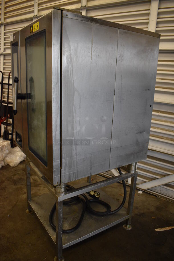 GORGEOUS! 2015 Alto Shaam Model CTP10-10E Stainless Steel Commercial Electric Powered Combitherm Convection Oven on Stainless Steel Equipment Stand. 208-240 Volts, 3 Phase. 35x35x70 - Image 9 of 9