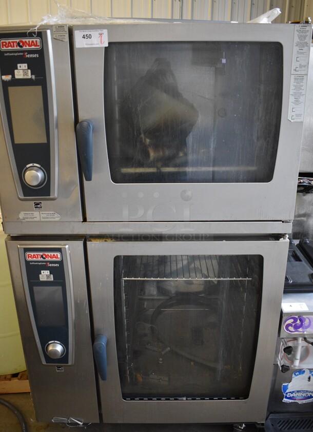 2 GORGEOUS! Rational Stainless Steel Commercial Combitherm 5 Senses Self Cooking Center Convection Ovens on Commercial Casters. Top Model: SCC WE 62. Bottom Model: SCC WE 102. 480 Volts, 3 Phase. 42x40x73. 2 Times Your Bid! - Image 1 of 8
