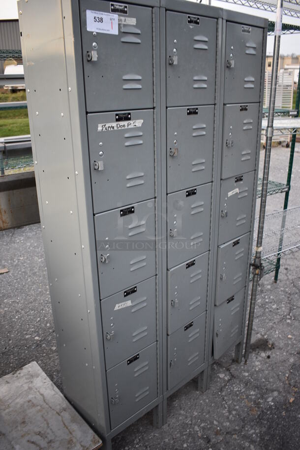 Gray Metal 15 Cubby Locker. 36x12x66 - Image 2 of 5