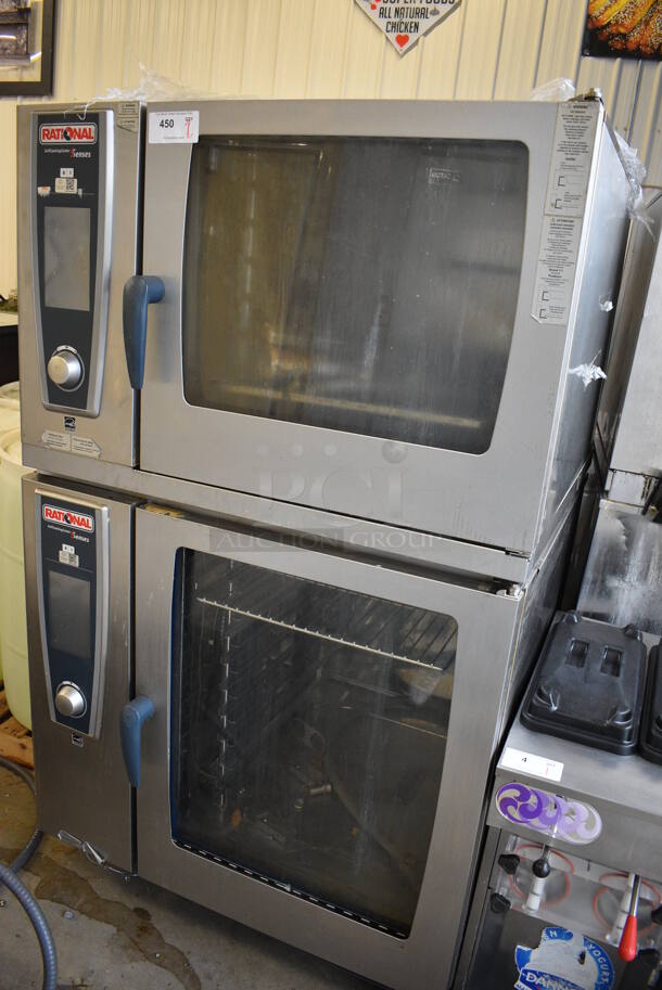 2 GORGEOUS! Rational Stainless Steel Commercial Combitherm 5 Senses Self Cooking Center Convection Ovens on Commercial Casters. Top Model: SCC WE 62. Bottom Model: SCC WE 102. 480 Volts, 3 Phase. 42x40x73. 2 Times Your Bid! - Image 2 of 8