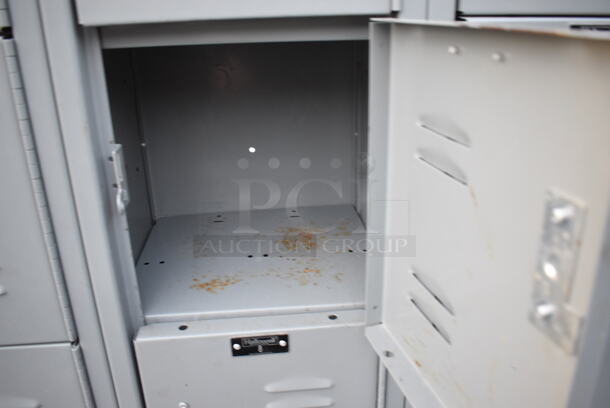 Gray Metal 15 Cubby Locker. 36x12x66 - Image 4 of 5