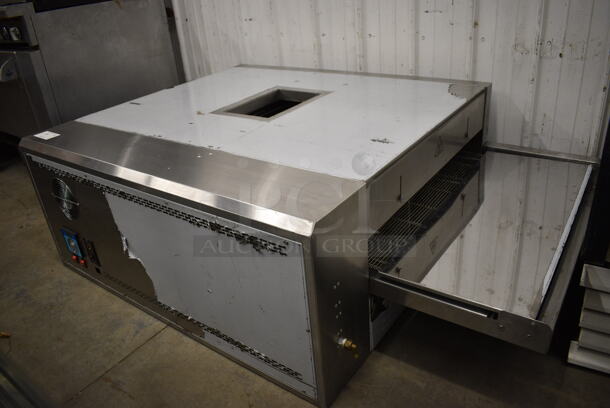 BEAUTIFUL! BRAND NEW! 2017 Model HGP-32 Stainless Steel Commercial Countertop Propane Gas Powered Conveyor Pizza Oven. 82x44x20.5 - Image 2 of 8