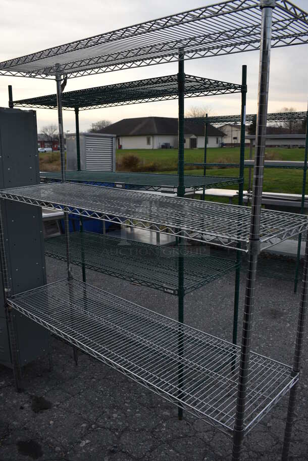 Chrome Finish 3 Tier Shelving Unit. BUYER MUST DISMANTLE. PCI CANNOT DISMANTLE FOR SHIPPING. PLEASE CONSIDER FREIGHT CHARGES. 60x18x75 - Image 2 of 2