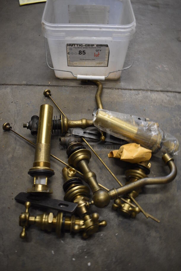 ALL ONE MONEY! Lot of Various Metal Pieces for Faucets In Clear Poly Bin! - Image 1 of 5