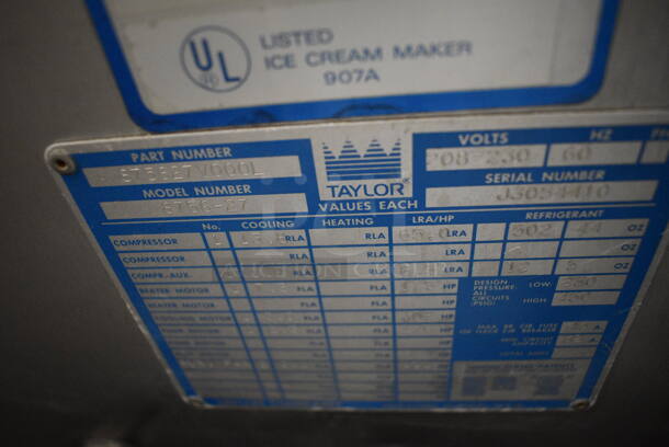 FANTASTIC! Taylor Model 8756-27 Stainless Steel Commercial Floor Style Water Cooled 2 Flavor w/ Twist Soft Serve Ice Cream Machine on Commercial Casters. 208-230 Volts, 1 Phase. 26x36x68 - Image 12 of 12