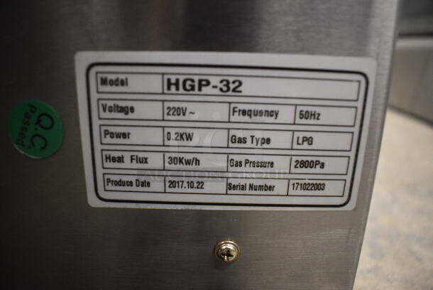BEAUTIFUL! BRAND NEW! 2017 Model HGP-32 Stainless Steel Commercial Countertop Propane Gas Powered Conveyor Pizza Oven. 82x44x20.5 - Image 6 of 8