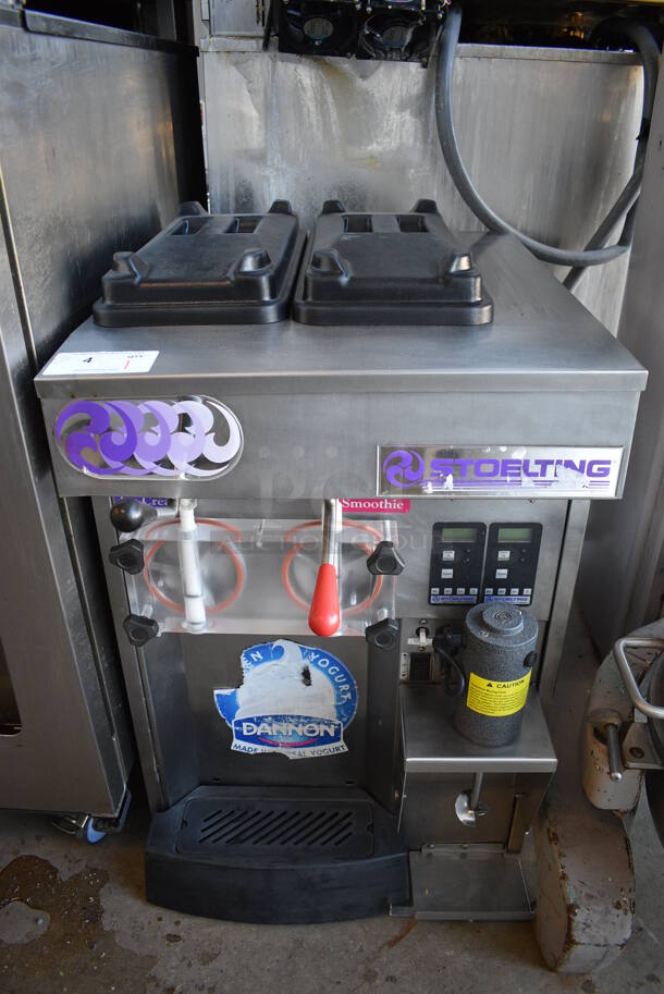 GORGEOUS! 2010 Stoelting Model SF144-38I Stainless Steel Commercial Countertop Air Cooled 2 Flavor Ice Cream Machine w/ Drink Mixer Attachment. 208-230 Volts, 1 Phase. 22x28x34 - Image 1 of 10