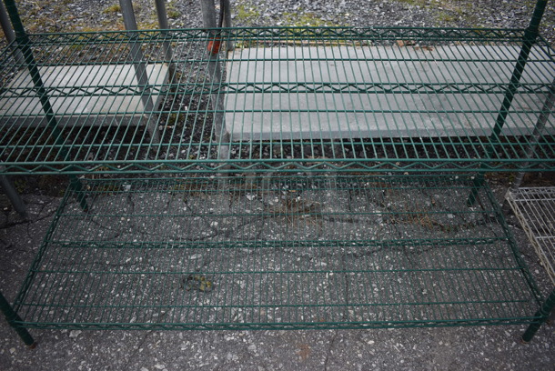 Green Finish 4 Tier Shelving Unit. BUYER MUST DISMANTLE. PCI CANNOT DISMANTLE FOR SHIPPING. PLEASE CONSIDER FREIGHT CHARGES. 60x24x75 - Image 3 of 3
