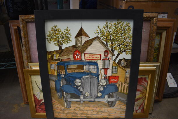 7 Various Pictures; Coca Cola Barn, Blue Car, Coffee Is My Happy Place, Bird, Boat, Flower, Farm and Man. 7 Times Your Bid! - Image 3 of 8