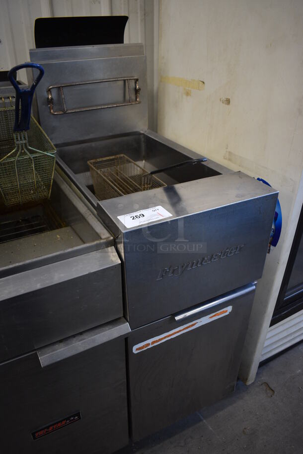 NICE! Frymaster Model GF40SD Stainless Steel Commercial Floor Style Natural Gas Powered Deep Fat Fryer w/ Metal Fry Baskets. 122,000 BTU. 15.5x31x52 - Image 2 of 6
