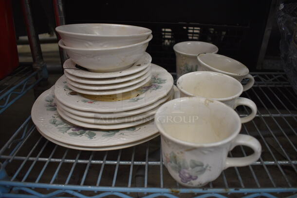 16 Various White Ceramic Dishes; Bowls, Plates and Mugs. Includes 6x6x2. 16 Times Your Bid!