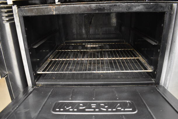 WONDERFUL! Imperial Stainless Steel Commercial Gas Powered 6 Burner Range w/ Lower Oven and Stainless Steel Overshelf. 36x31x57 - Image 6 of 8