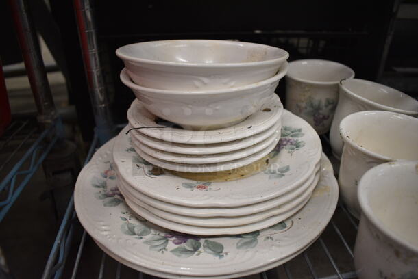 16 Various White Ceramic Dishes; Bowls, Plates and Mugs. Includes 6x6x2. 16 Times Your Bid! - Image 2 of 3