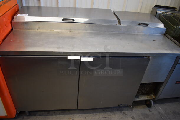 NICE! True Model TPP-67 Stainless Steel Commercial Pizza Prep Table on Commercial Casters. 115 Volts, 1 Phase. 67x33x42. Tested and Working! - Image 2 of 12