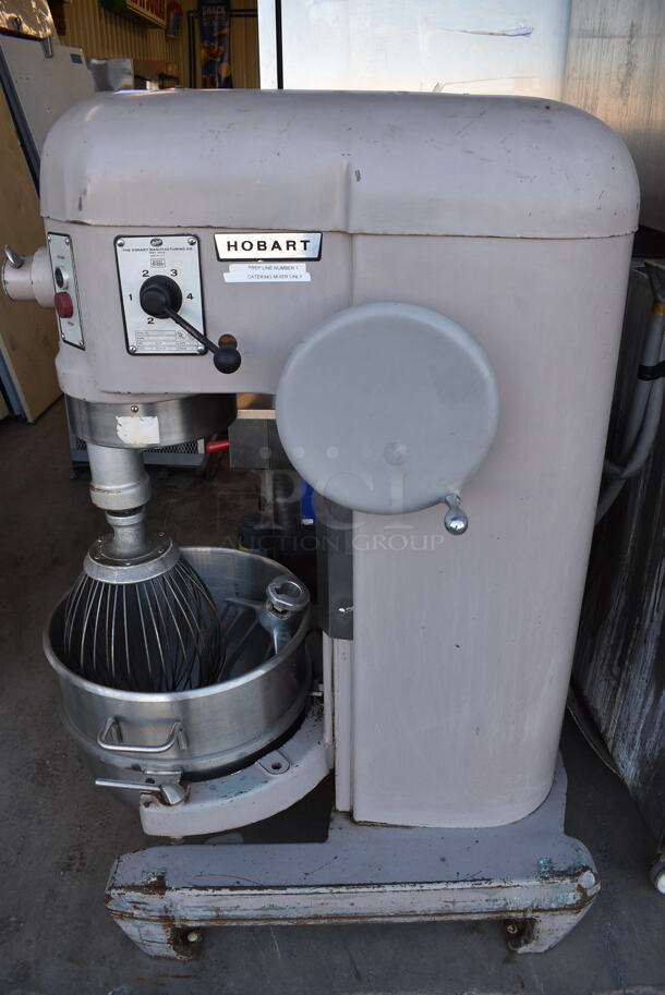 FANTASTIC! Hobart Model H-600 Metal Commercial Floor Style 60 Quart Planetary Mixer w/ Stainless Steel Mixing Bowl, Whisk and Paddle Attachments. 440 Volts, 3 Phase. 26x38x56 - Image 2 of 8